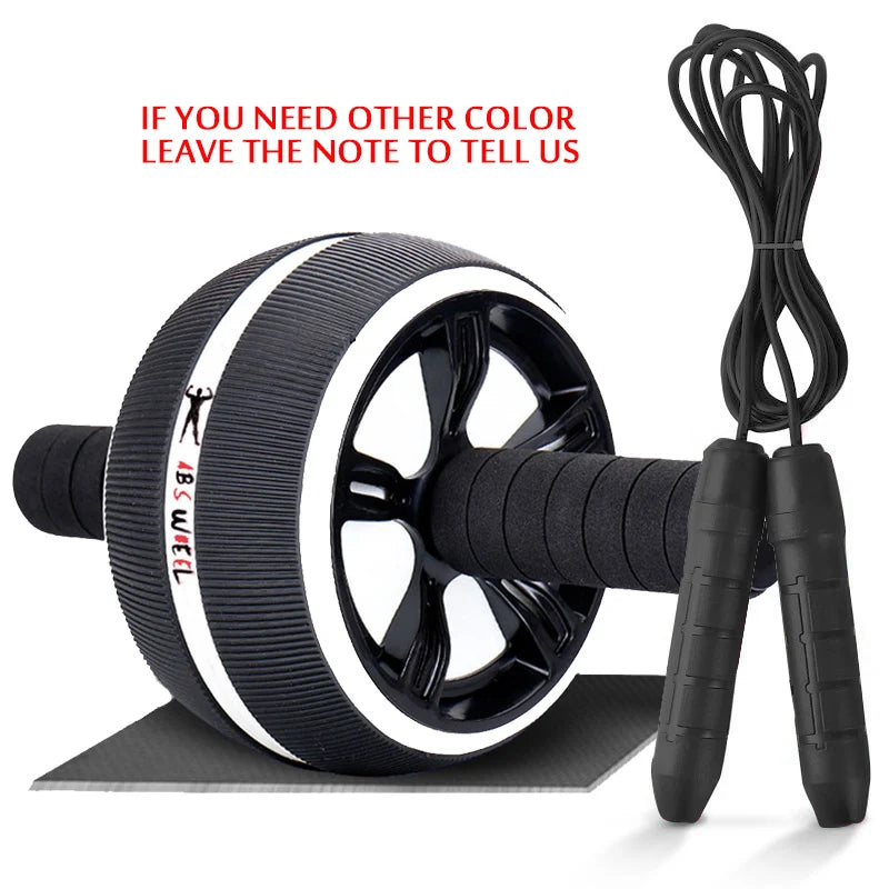 New 2 in 1 Ab Roller&Jump Rope No Noise Abdominal Wheel Ab Roller with Mat for Arm Waist Leg Exercise Gym Fitness Equipment