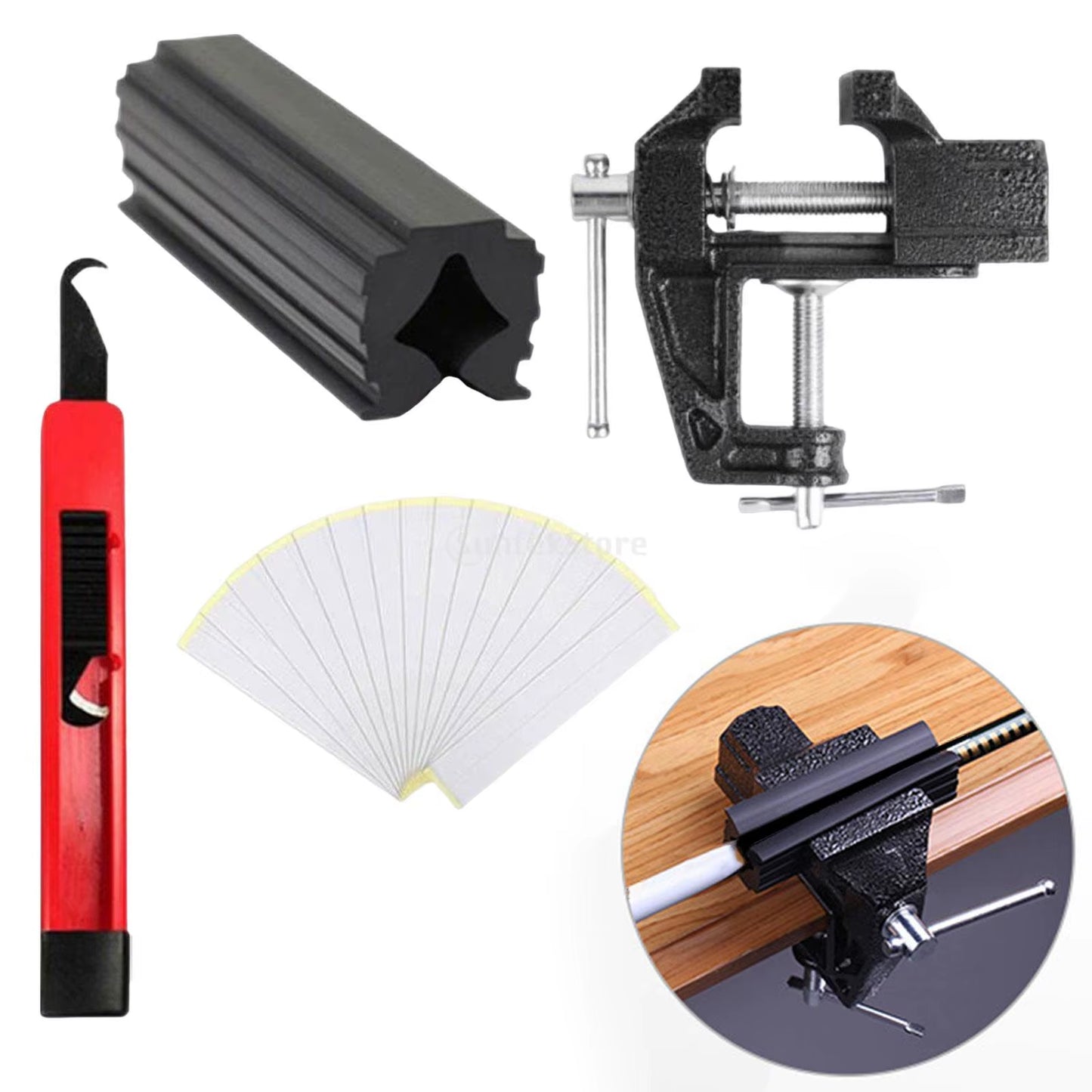 Professional Golf Club Grip Kit Tape Strips Vise Clamp Fixtures Regripping Club Cover Removal Repair Tool Set Replacement